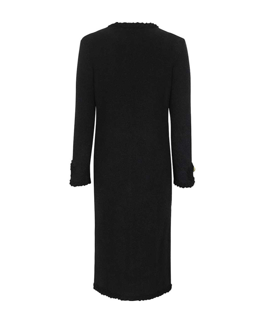 Moschino Single-breasted Long Coat In Black