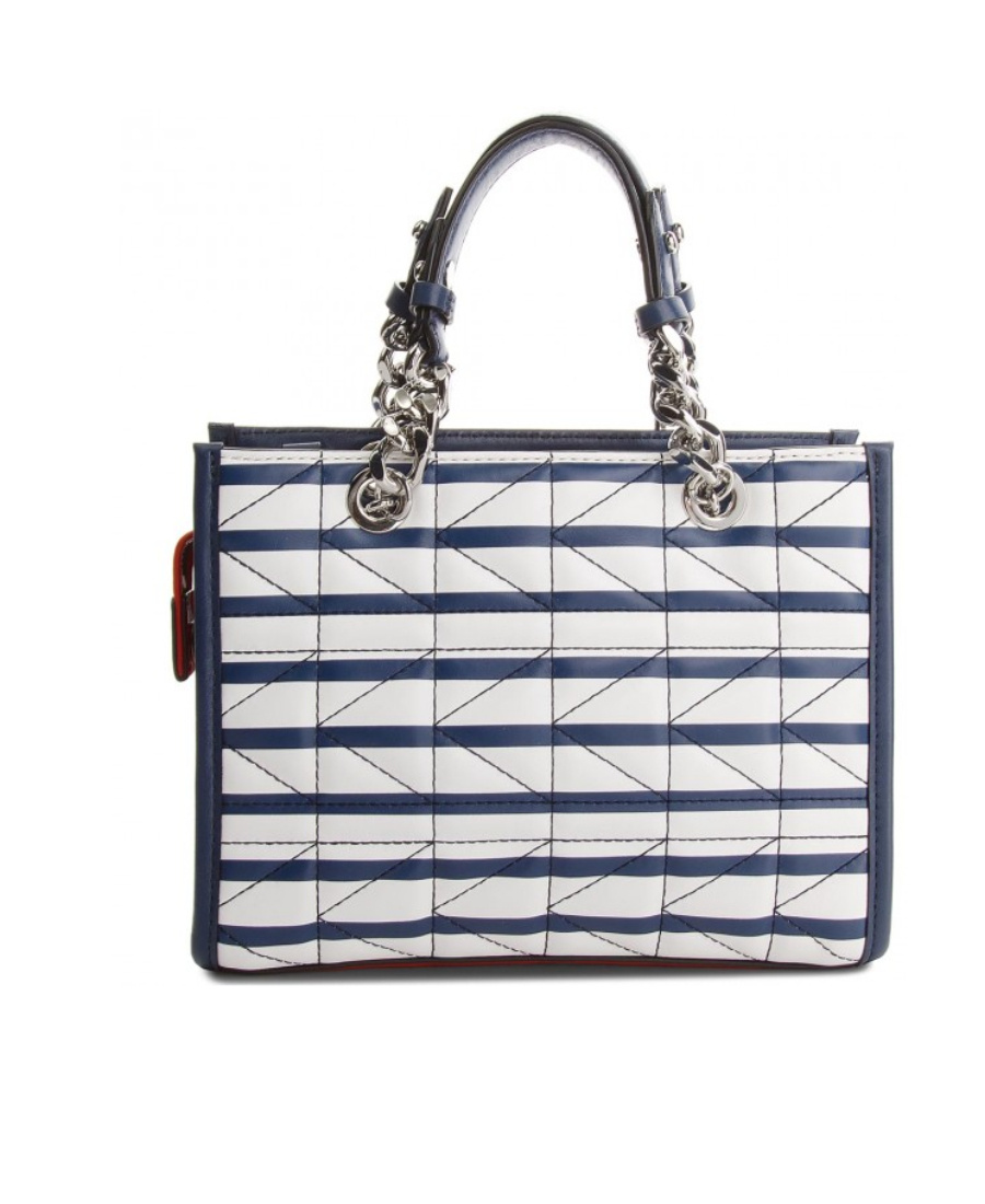 Karl Lagerfeld Logo Color Matching Design Shoulder Bag In Blue
