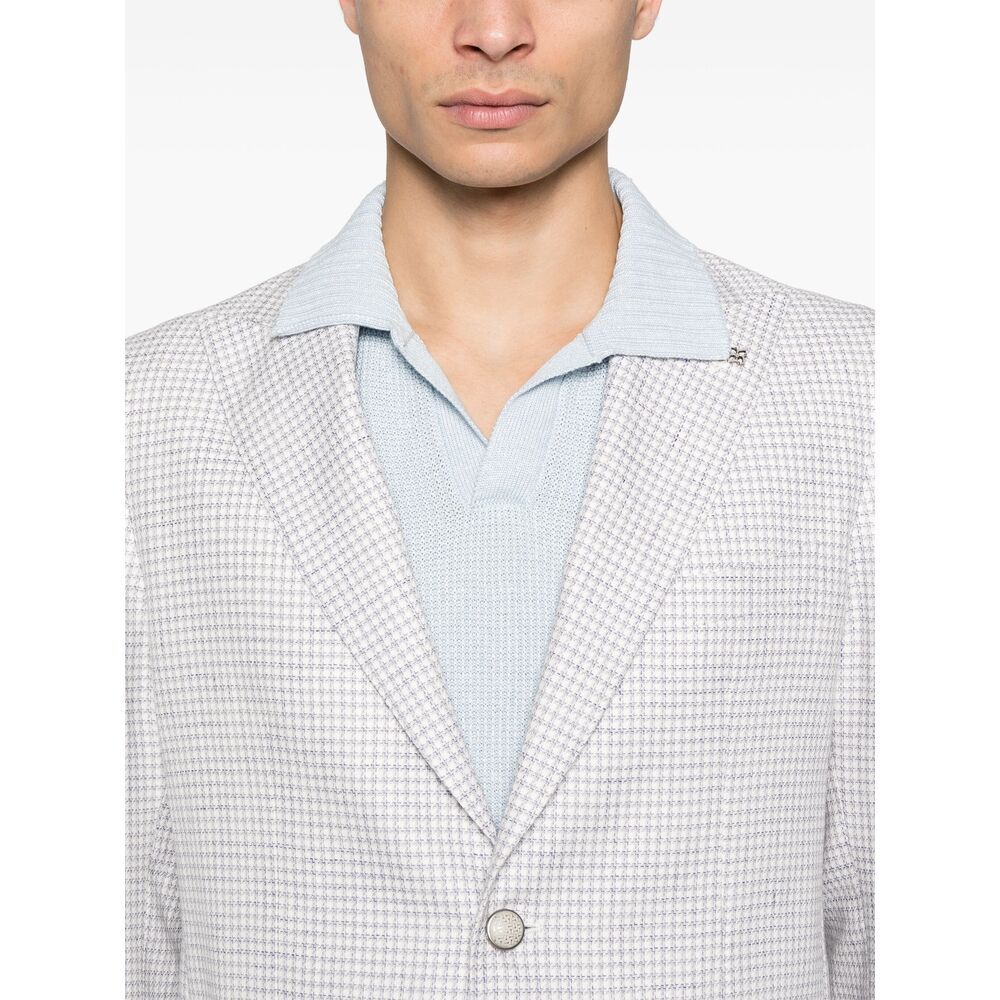 Tagliatore Long-sleeved Suit Coat In White
