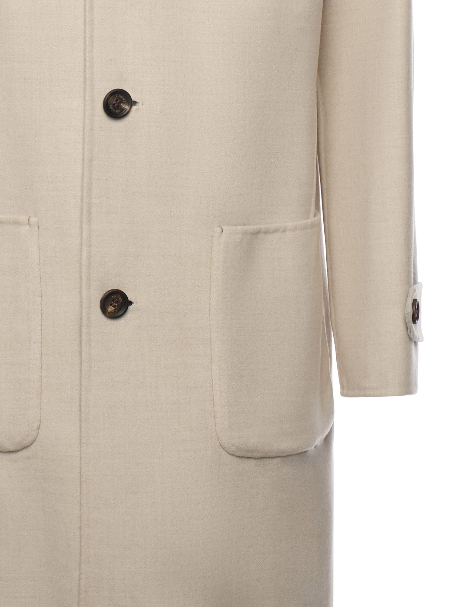 Eleventy Patch-pocket Single-breasted Coat In Neutral