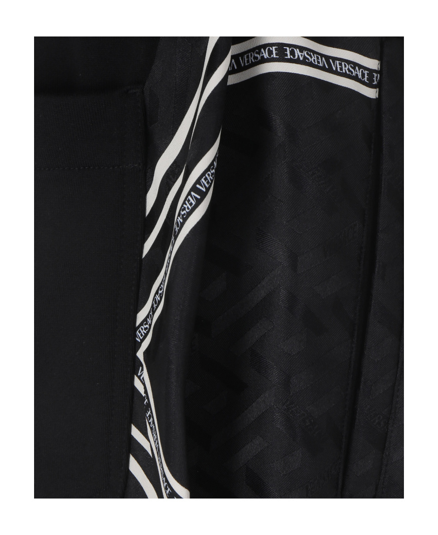 Versace La Greca Logo Printed Shorts In Black