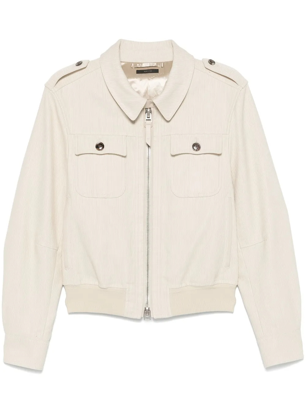 Tom Ford Corduroy Bomber Jacket In White
