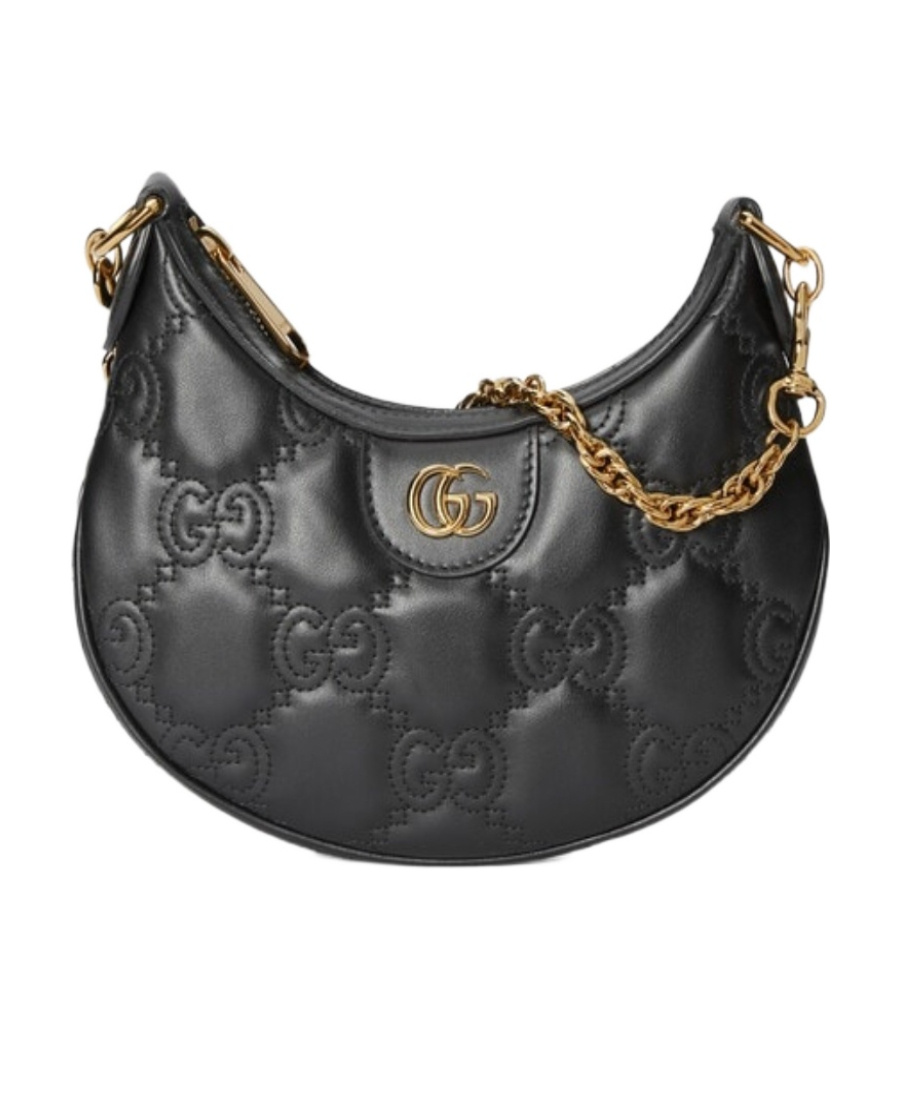Gucci Gg Matelassé Half-moon Shaped Bag In Black
