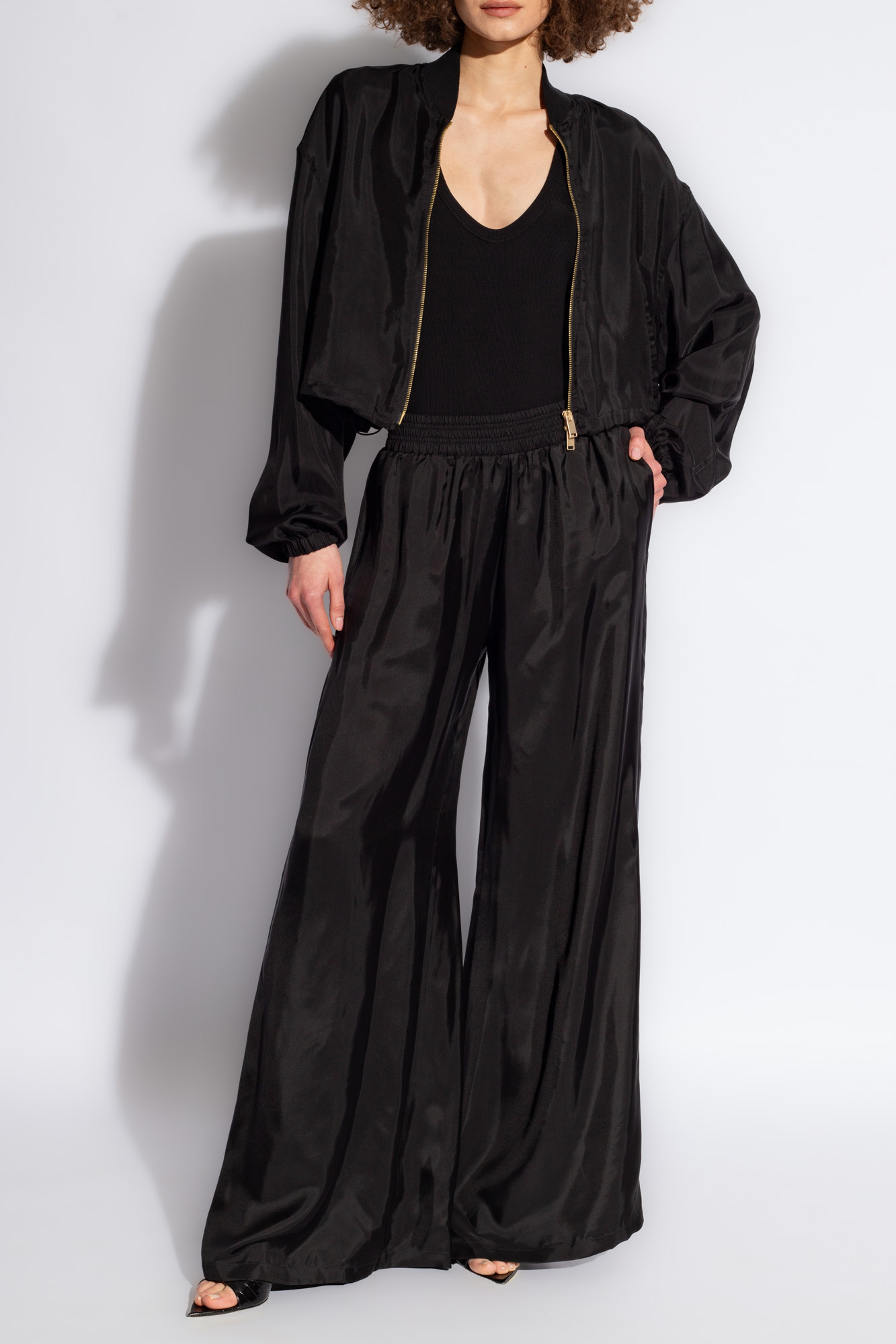 Shop Fabiana Filippi Fine-ribbed Tank Top In Black