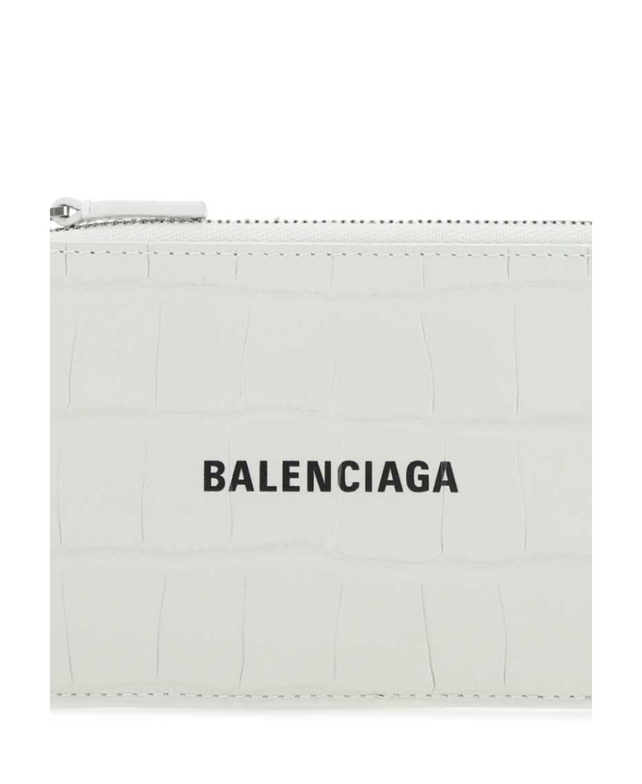 Balenciaga Logo Wallet In White