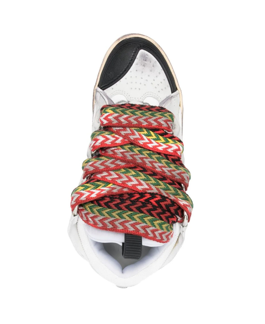 Lanvin Exaggerated Silhouette Leather And Rubber Sneakers In White