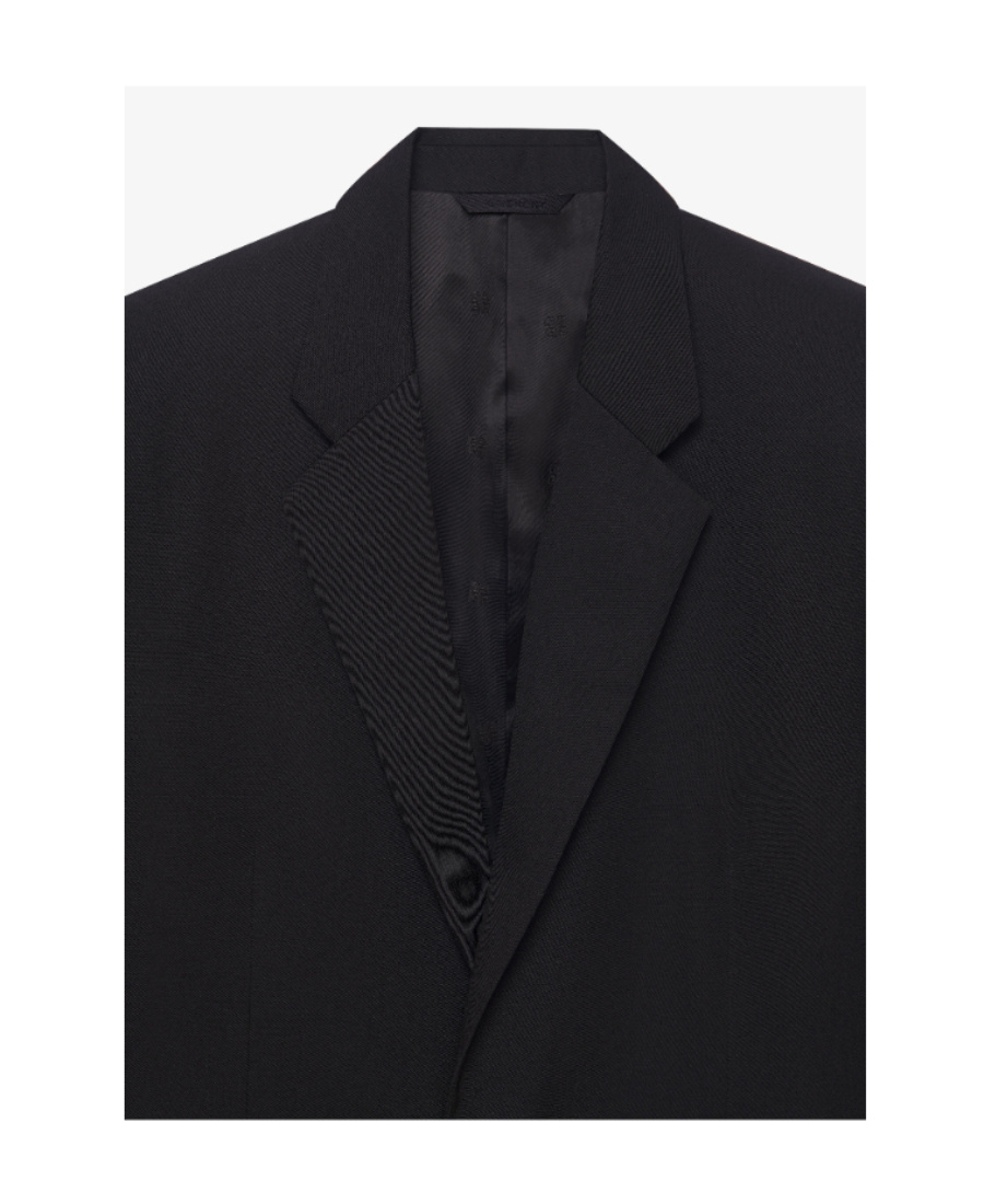Givenchy Lapel Wool Suit Jacket In Black