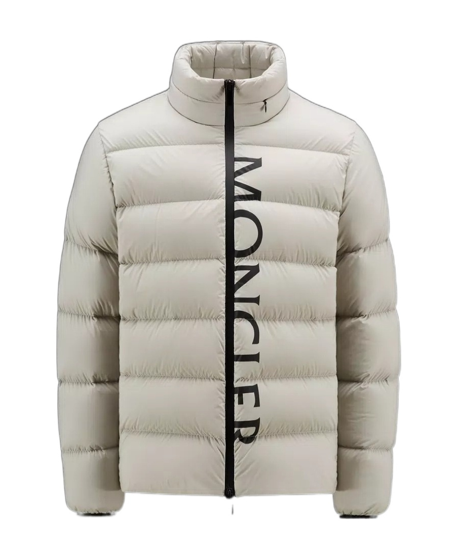 Moncler Logo-print Puffer Jacket In Gray