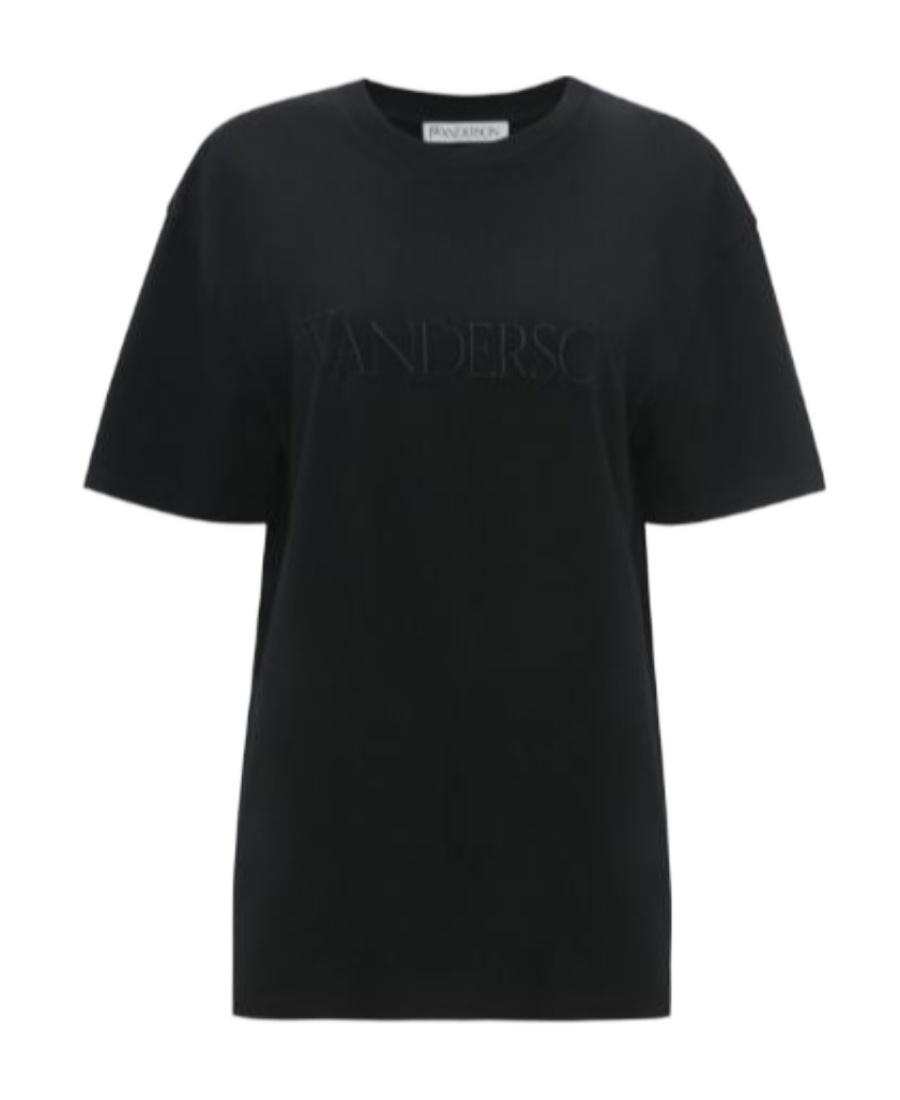 Jw Anderson Logo-embroidered T-shirt In Black