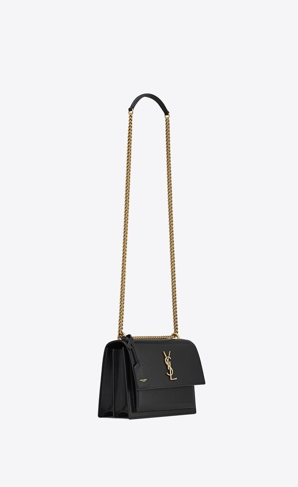 Saint Laurent Medium Sunset Shoulder Bag In Black