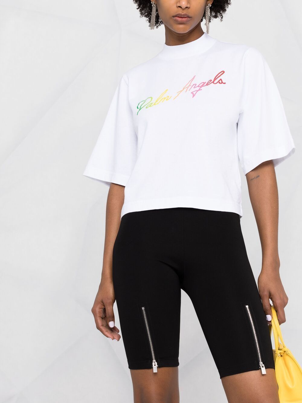 Palm Angels Logo-print Short-sleeve T-shirt In White