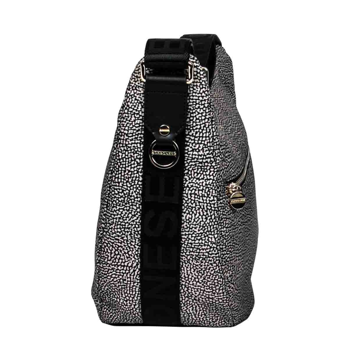 Borbonese Luna Medium Shoulder Bag In Black