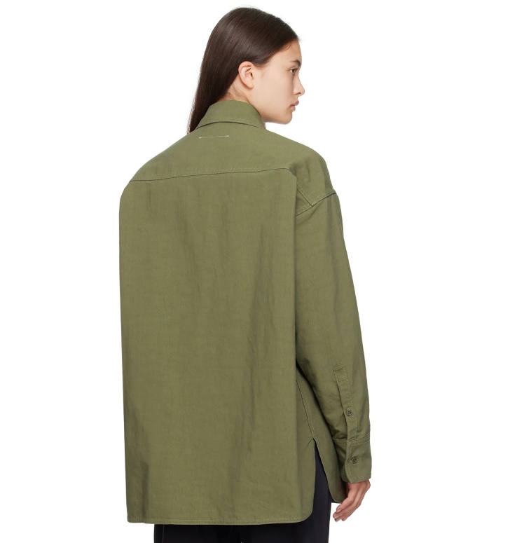 Mm6 Maison Margiela Khaki Patch Pocket Shirt In Green