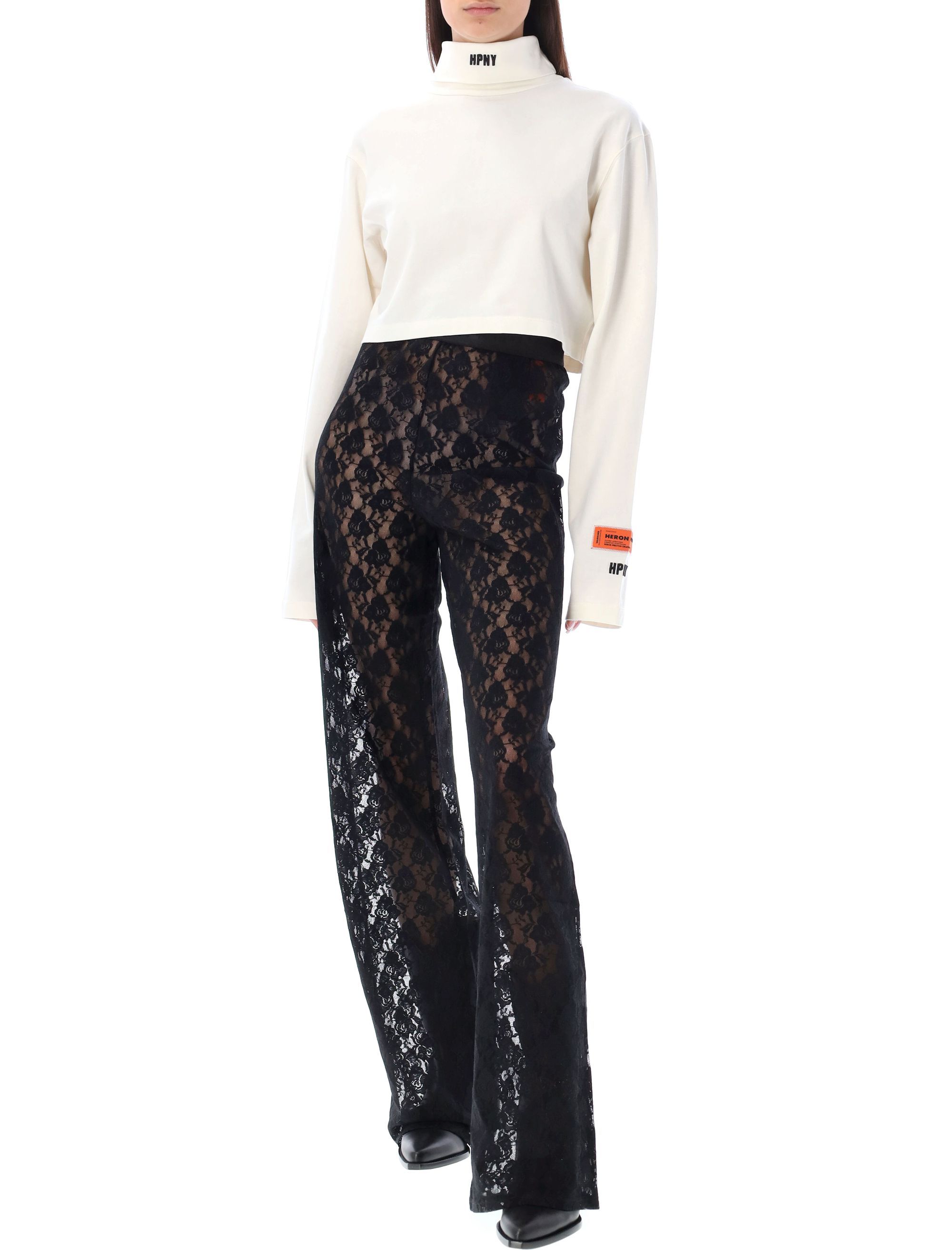 Heron Preston Hpny Crop Ls Rollneck In White