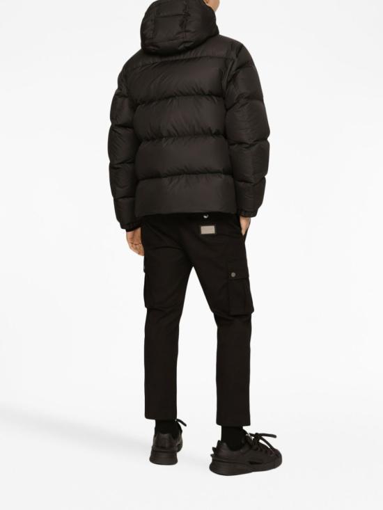 Dolce & Gabbana Puffy Black Coat With High Collar In Black