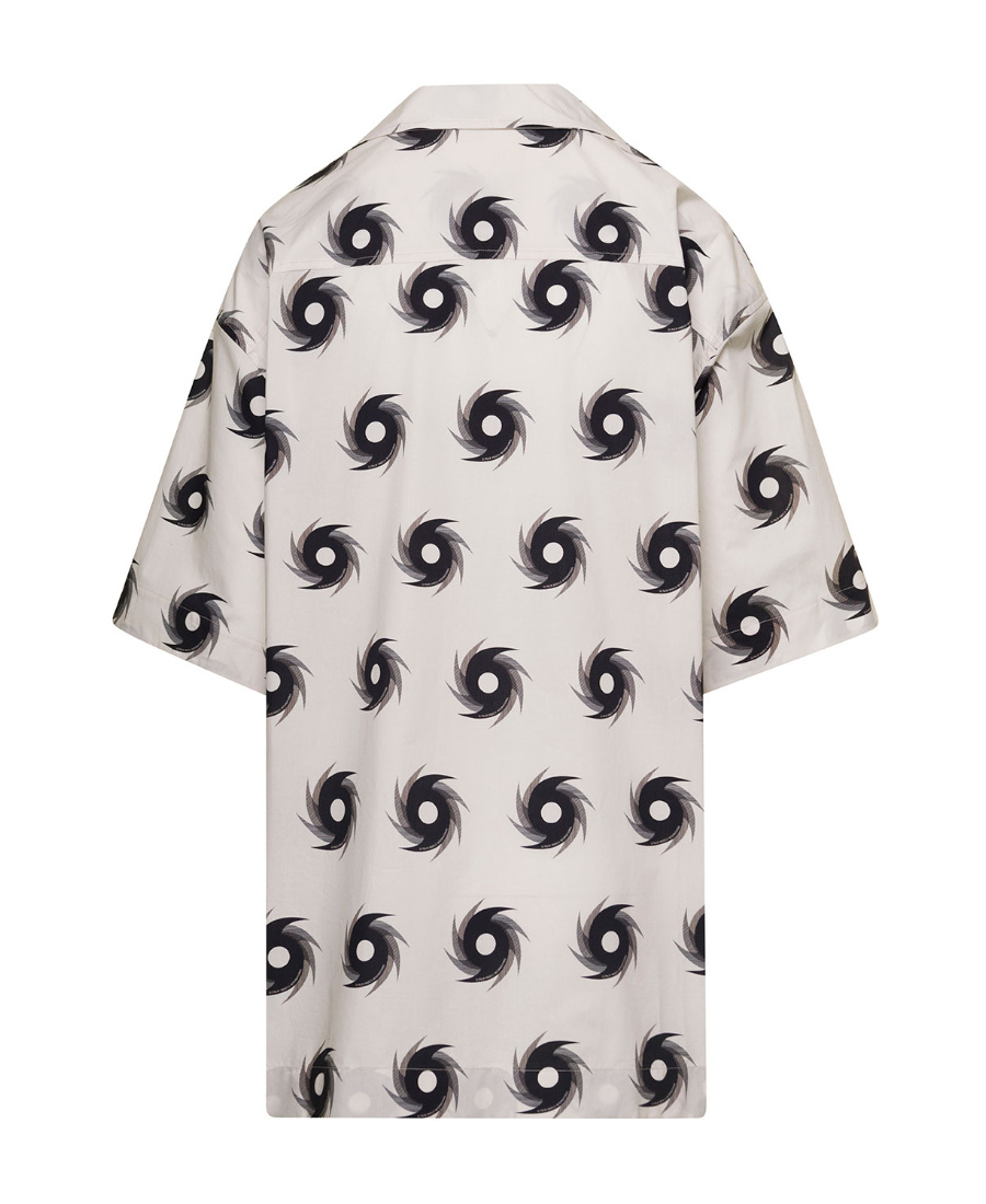 Palm Angels Hurricsnr Oversized Bowling Shirt In White