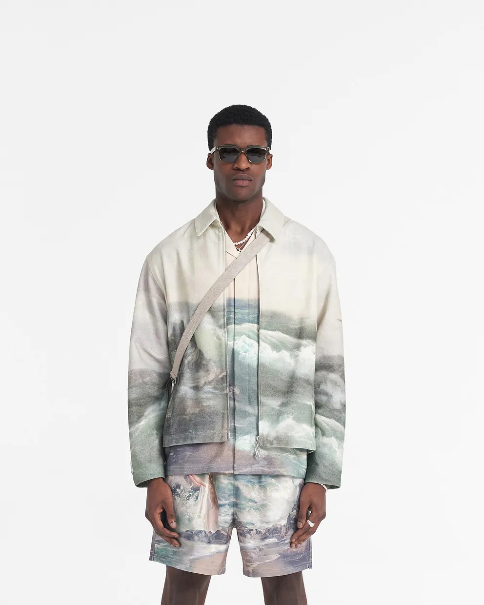 Represent Mens Multi Higher Truth Branded-print Denim Jacket In Gray