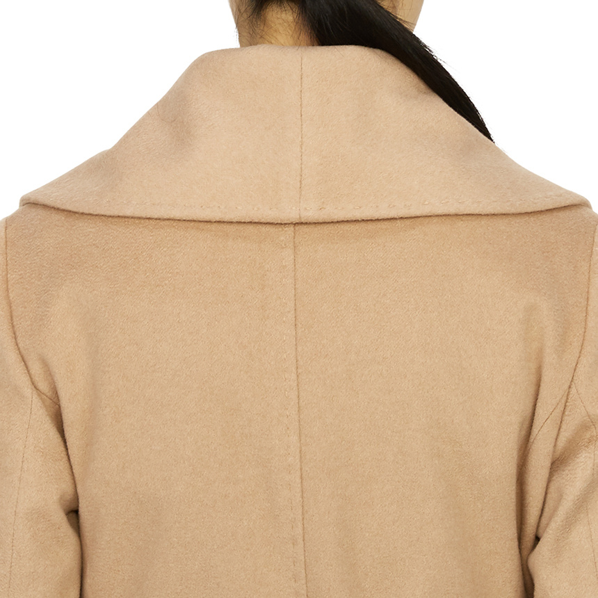 Max Mara Tailored Beige Wool Coat With Classic Lapels In Nude