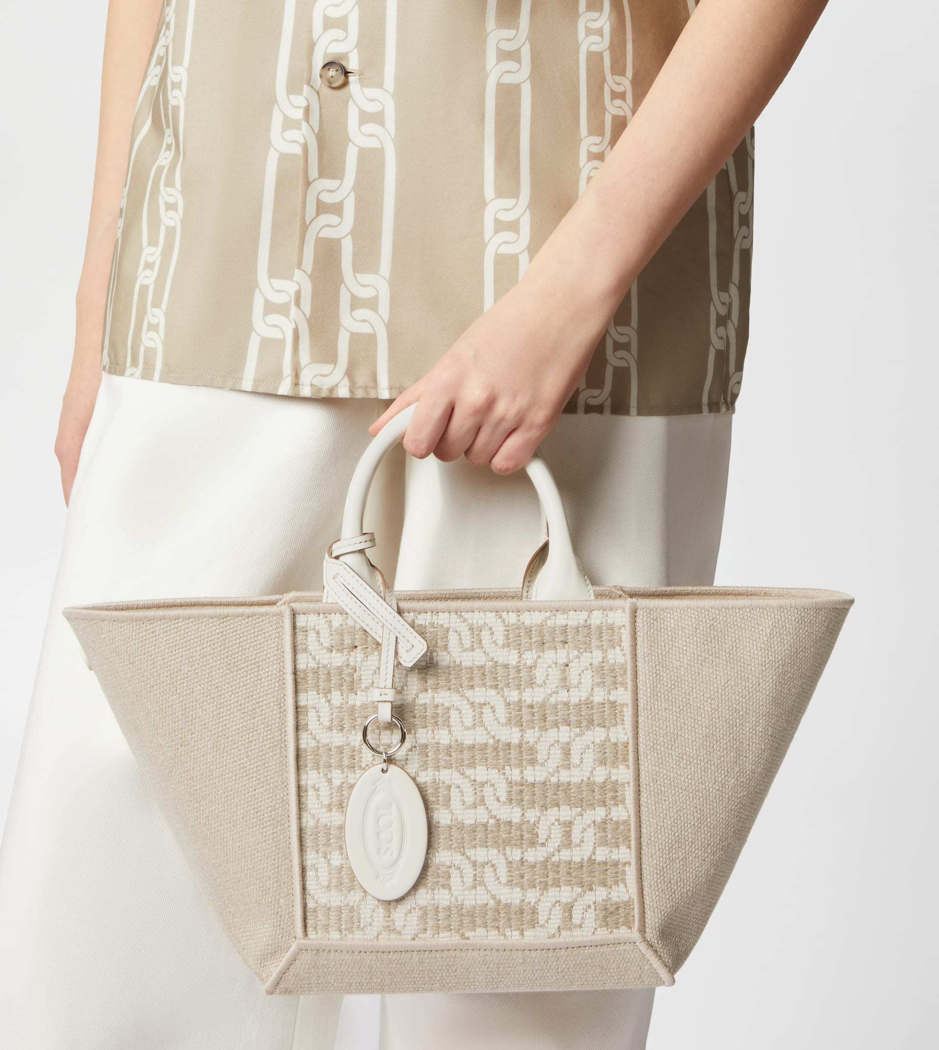 Shop Tod's Small Shopping Tote Bag In Nude