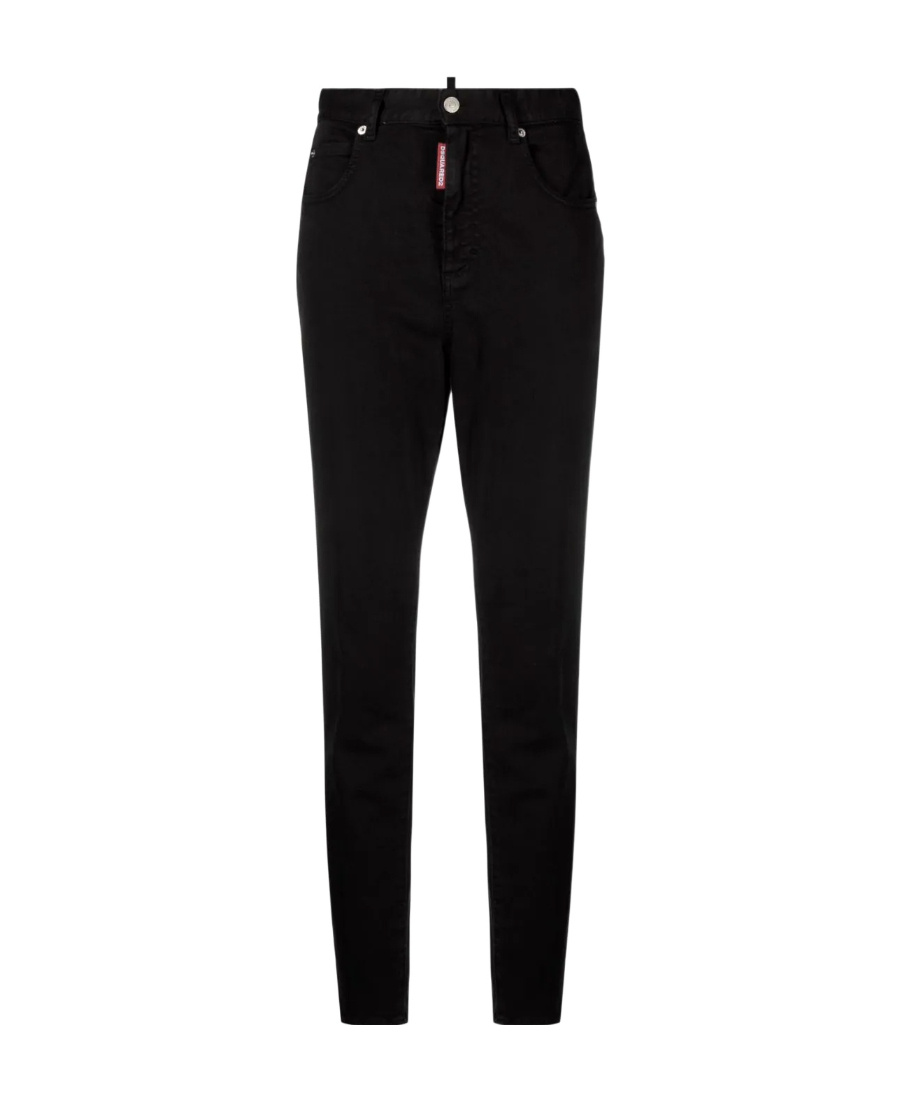 Dsquared2 Honey High-waisted Twiggy Denims In Black