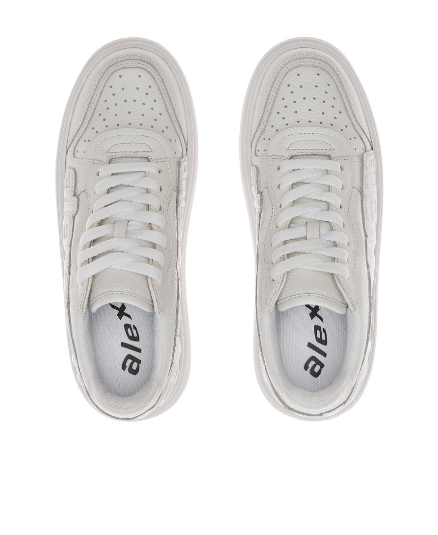 Alexander Wang Logo-embossed Leather Sneakers In White