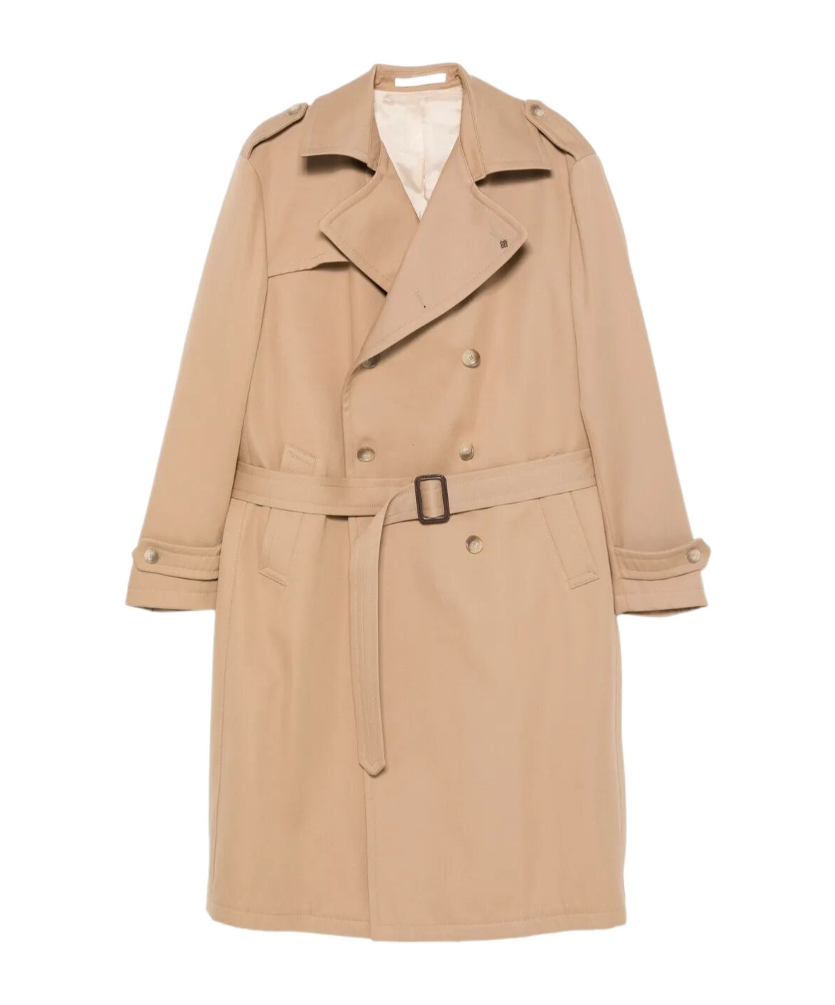 Tagliatore Double-breasted Belted Trench Coat In Brown