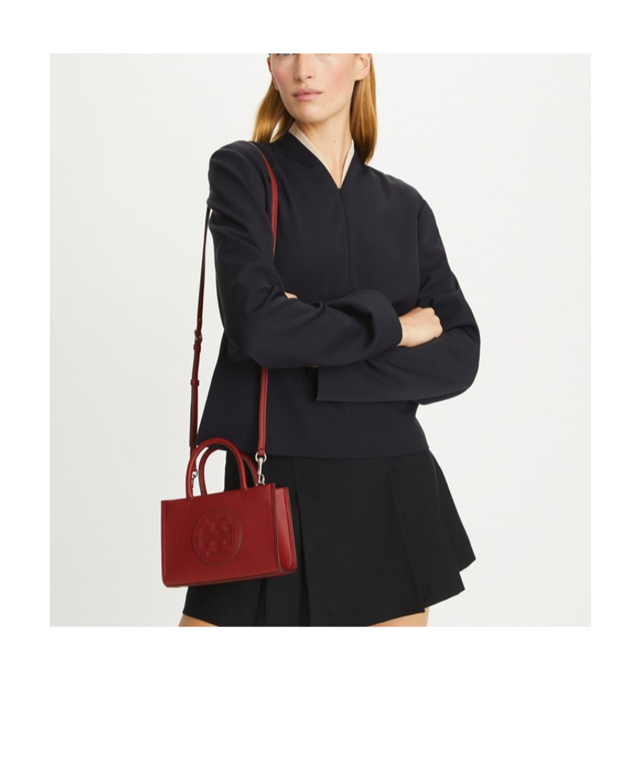 Tory Burch Ella Logo Patch Mini Tote Bag In Red