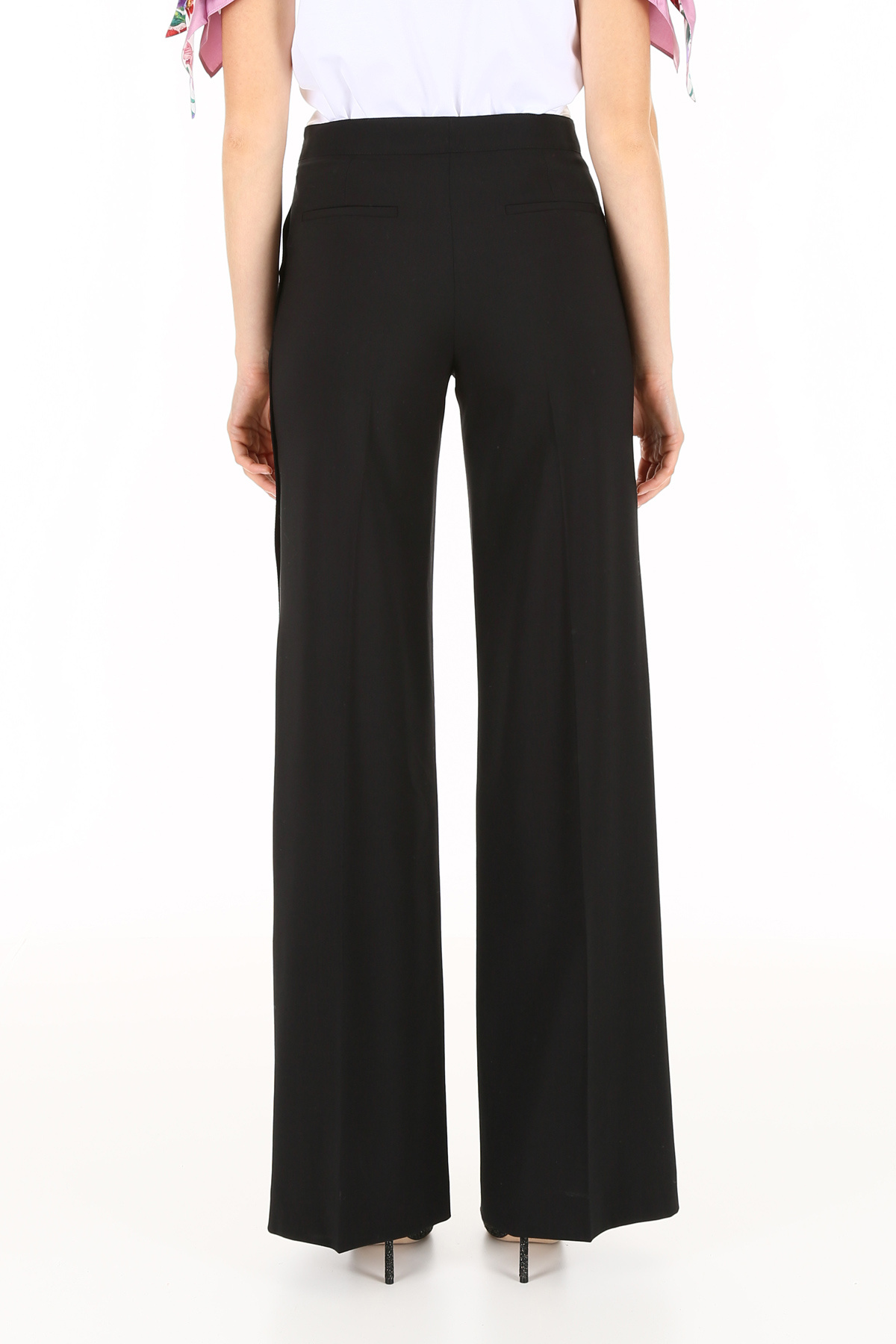 Red Valentino Side Riveted Casual Pants In Black