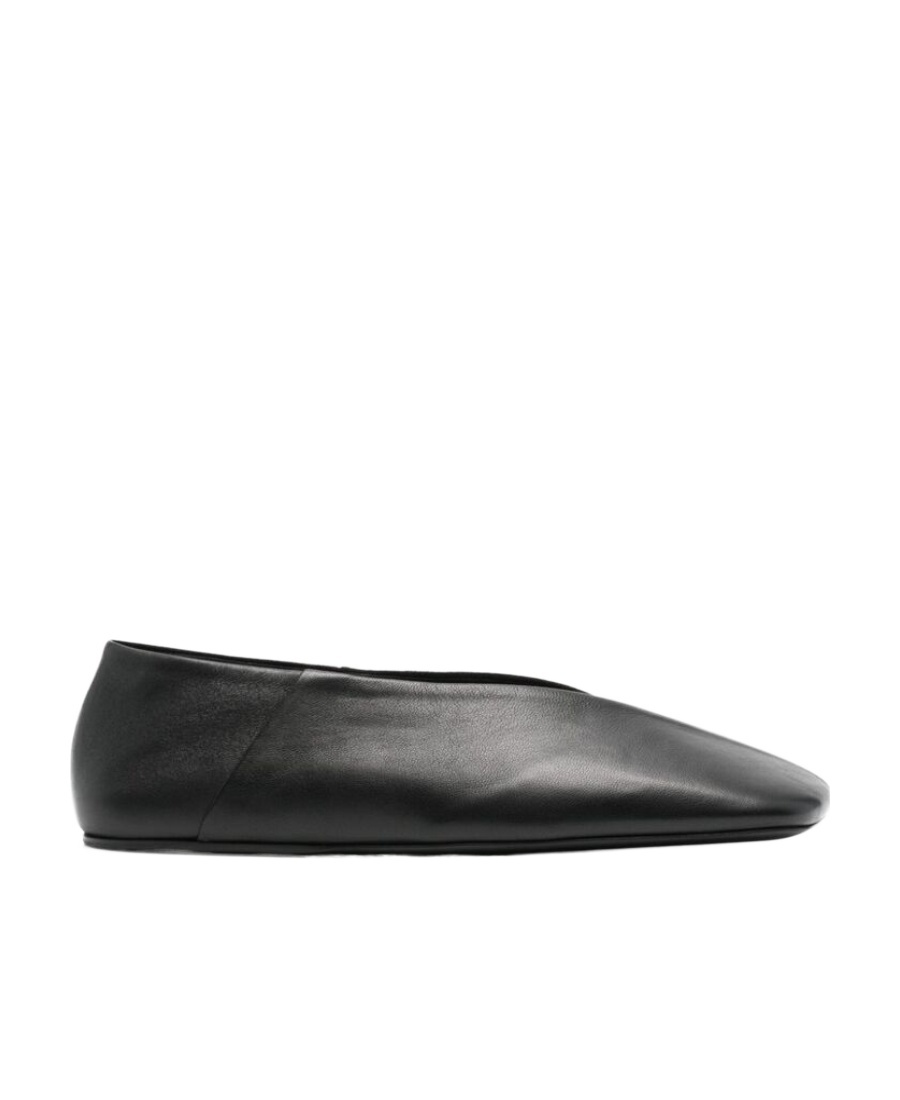 Jil Sander Woman Ballet Flats Black Size 10 Soft Leather In Black
