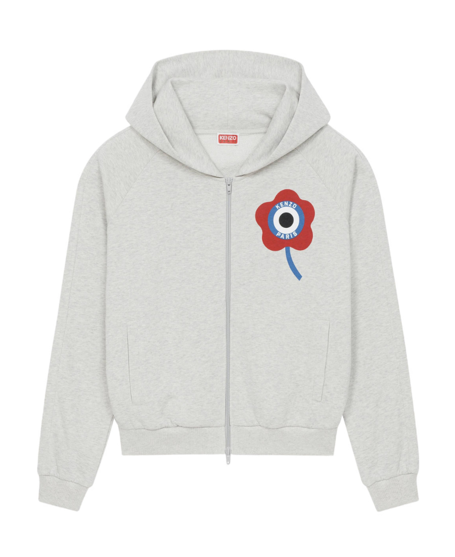 KENZO 'KENZO TARGET' CREST ZIPPED HOODIE SWEATSHIRT