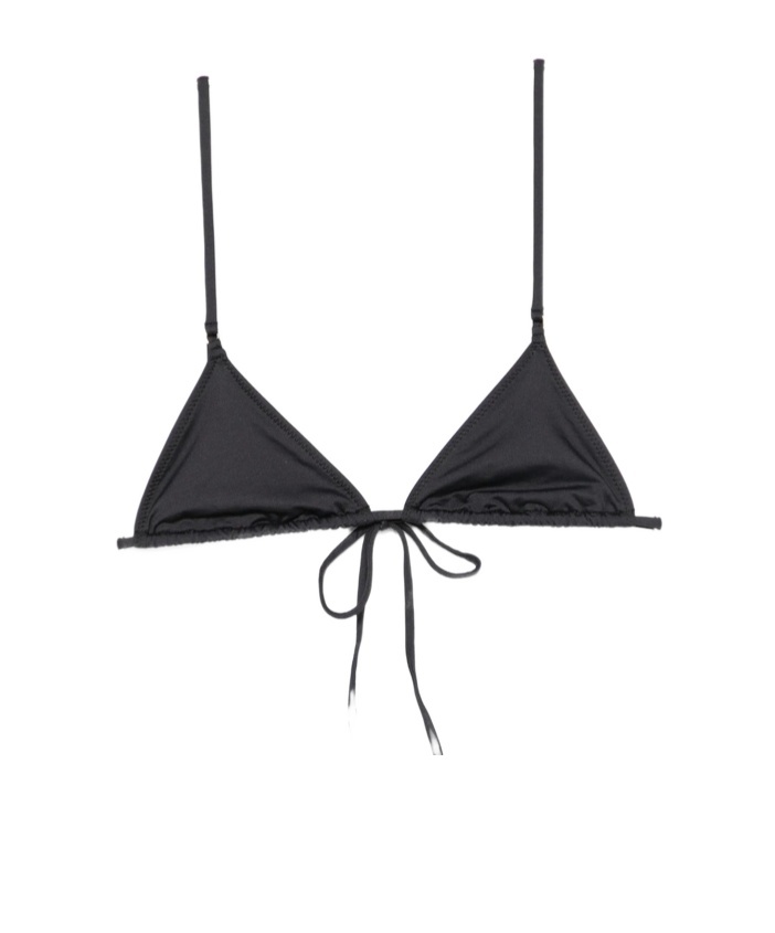 Frankies Bikinis Tie-front Bikini Top In Black