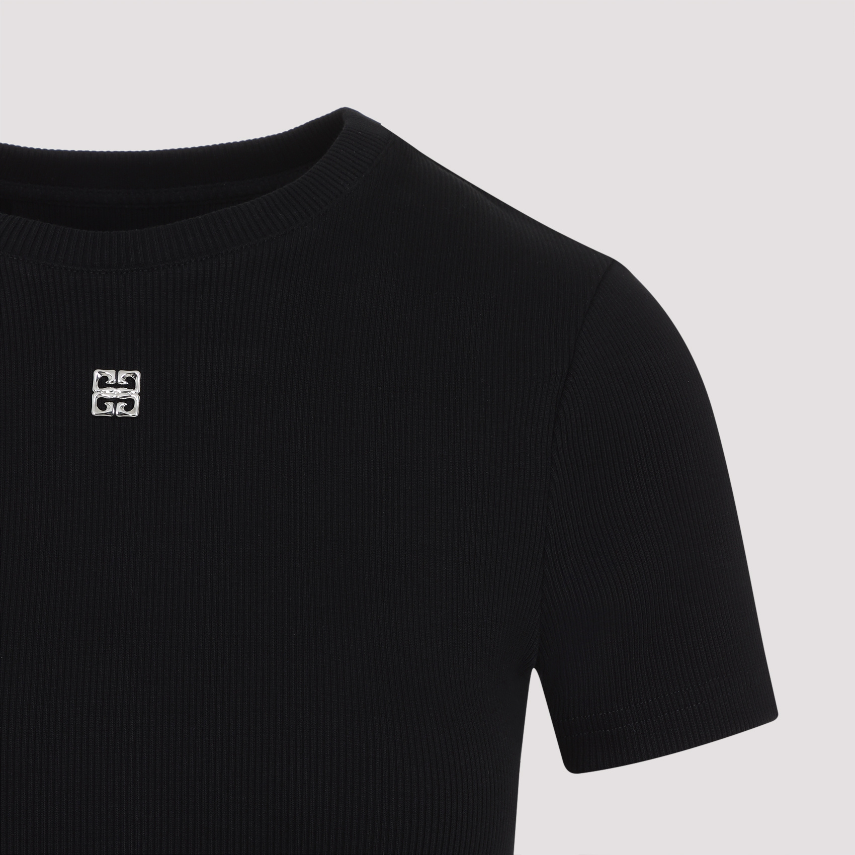 Givenchy Fitted Ribbed Cotton Mini Dress In Black