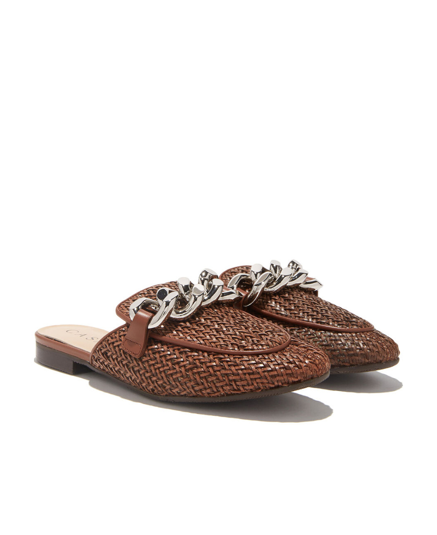 Casadei Chain-detail Slip-on Mules In Brown
