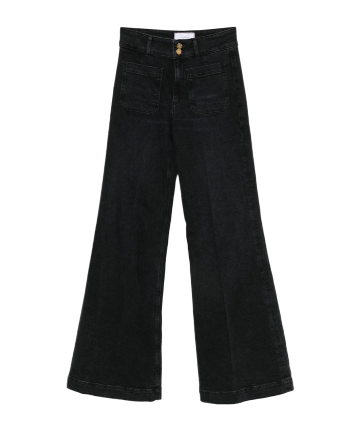 The Seafarer Patch-pocket Wide-leg Jeans In Black