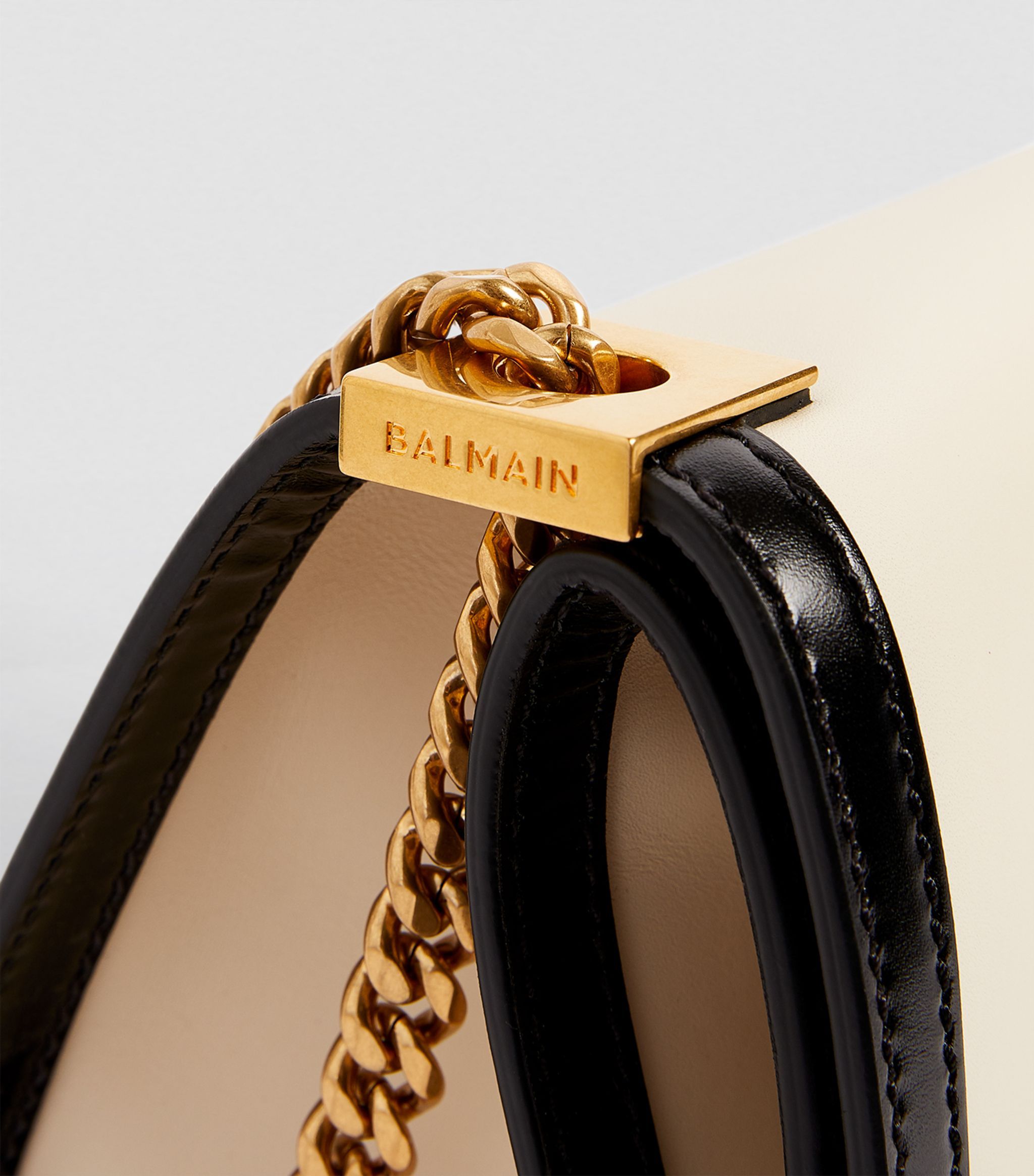 BALMAIN MEDIUM-SIZED BLACK AND WHITE LEATHER 1945 HERITAGE BAG