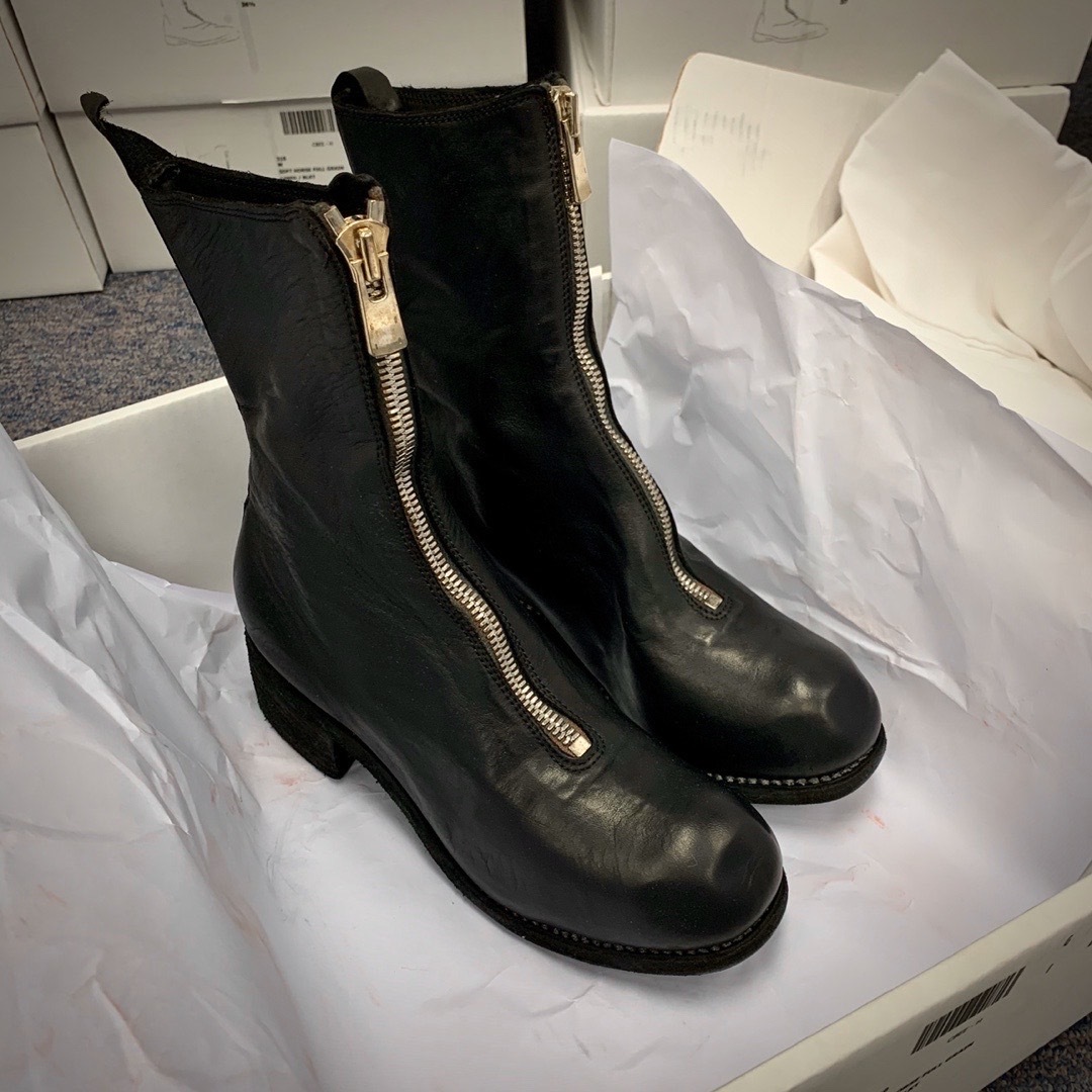 Guidi Rear-zip Horse Leather Boots In Black