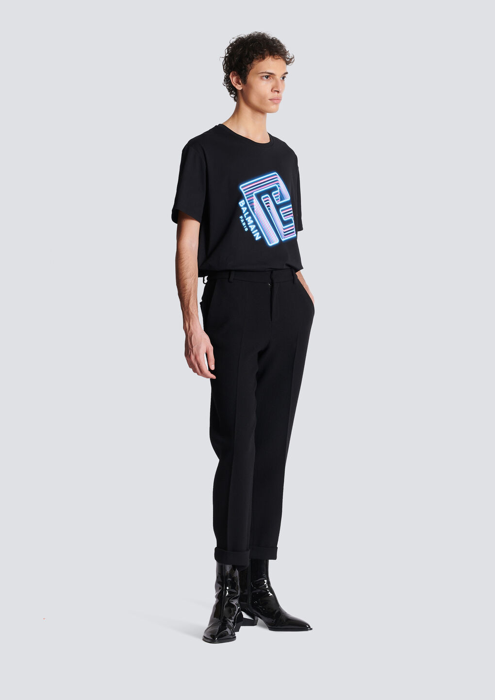 Balmain Embroidered Crepe Straight-leg Tailored Trousers In Black