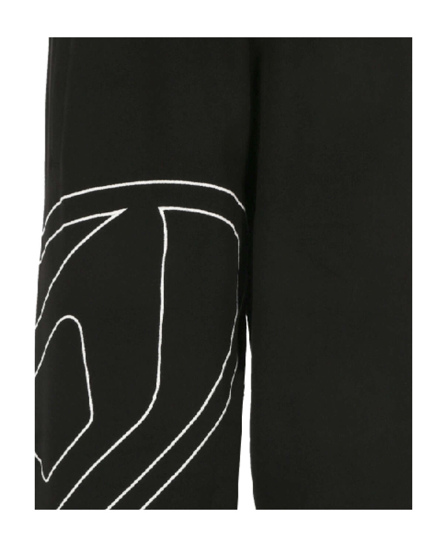 Diesel Cotton Trousers With Graphic Detail And Fit In Black