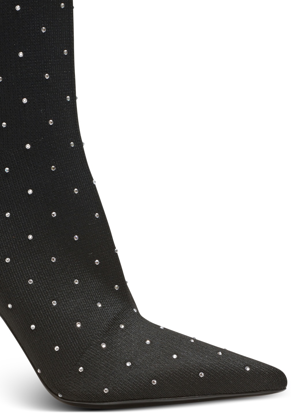 Shop Balmain Moneta Rhinestoned Knit Ankle Boots In Black