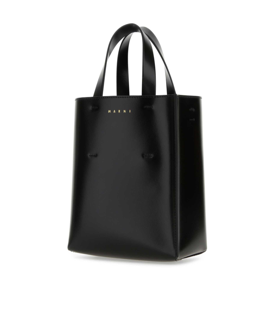 Marni Museo Compact Leather Tote In Black