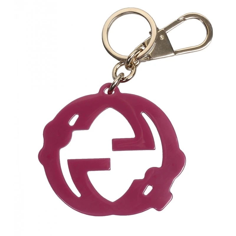 Gucci Double G Crystal Key Chain In Red