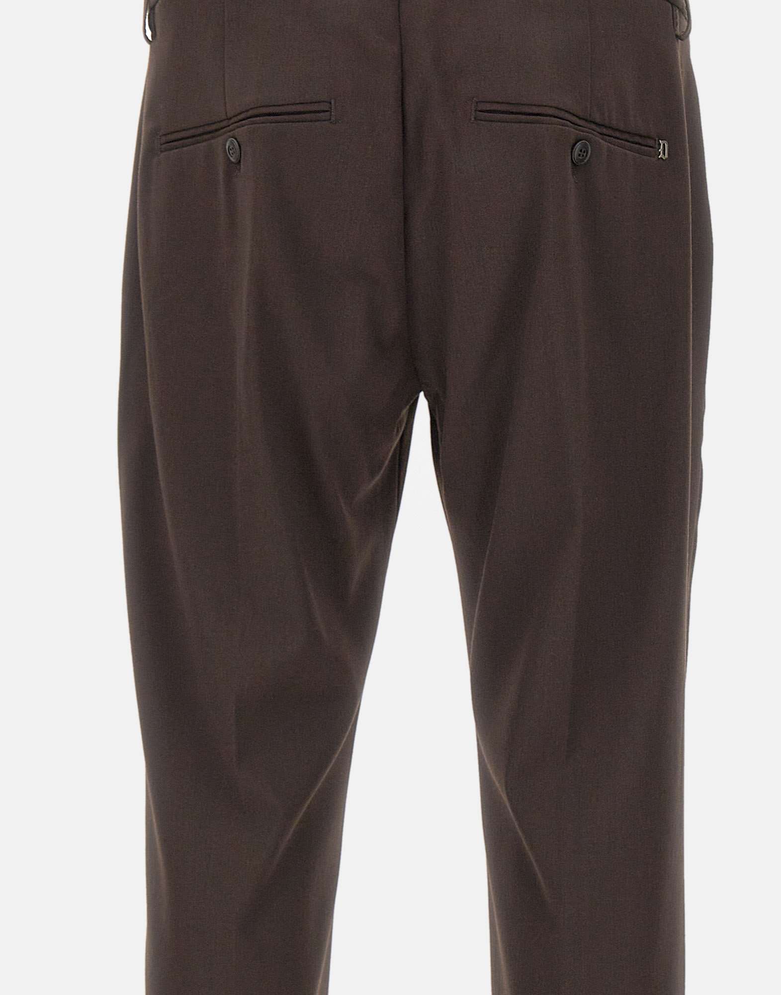 Dondup Buttoned Logo-detail Pants In Brown