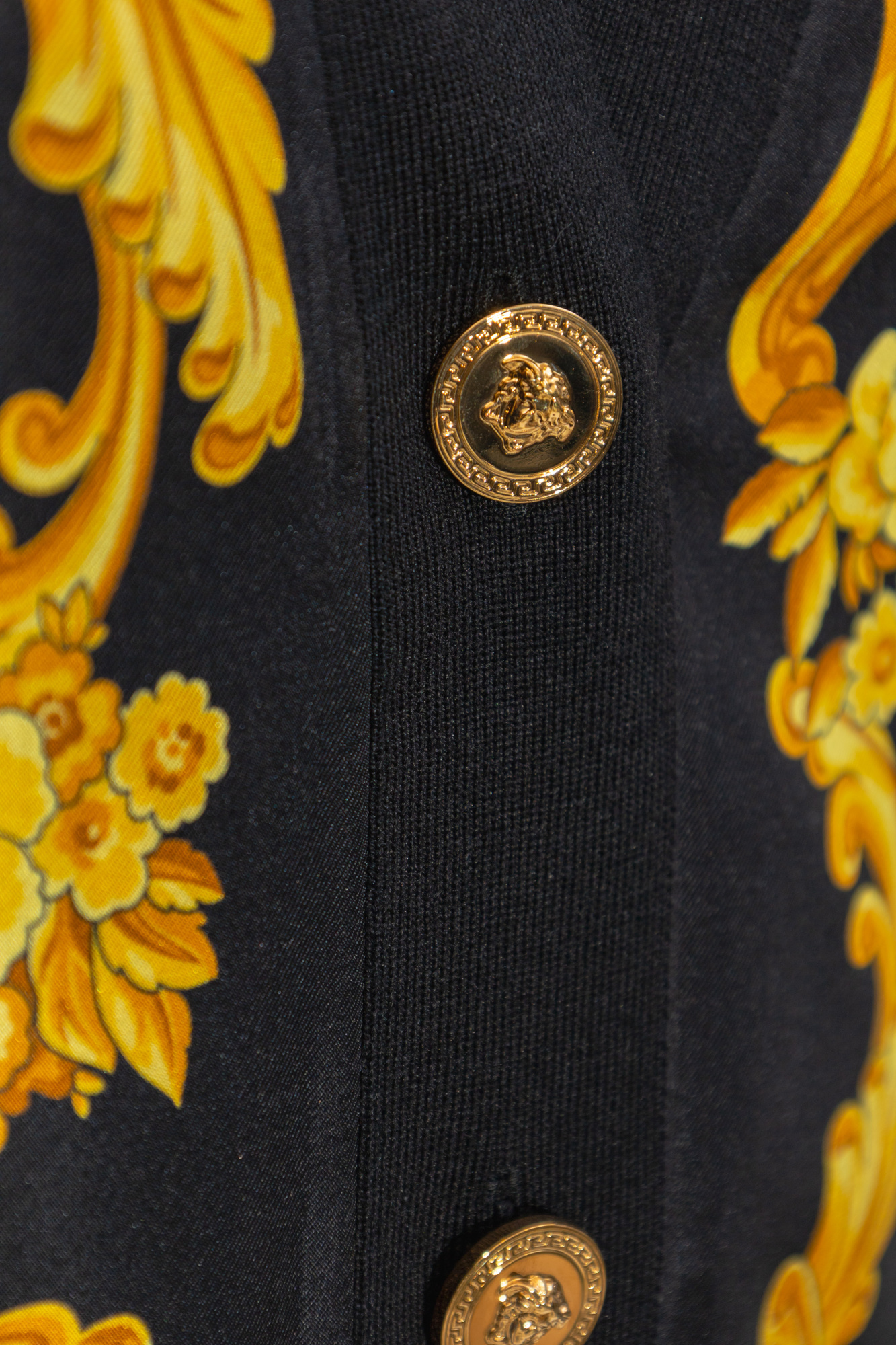 Versace Long Sleeve Cardigan In Black