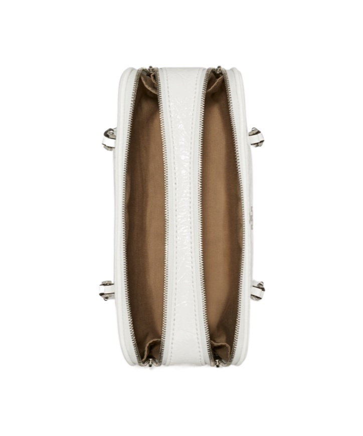 Tory Burch Mini Crinkle Leather Marshmallow Satchel