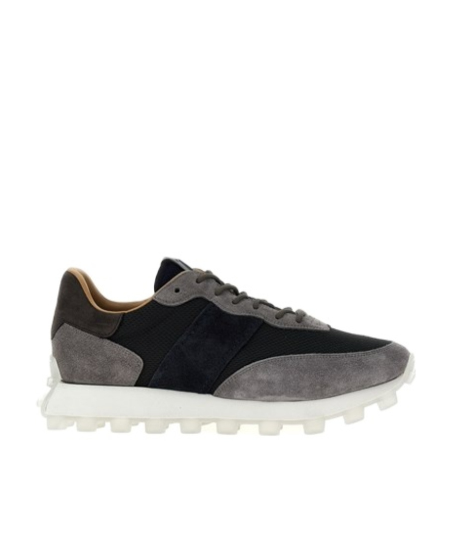 Tod's Suede-panel Ribbed Sneakers In Black