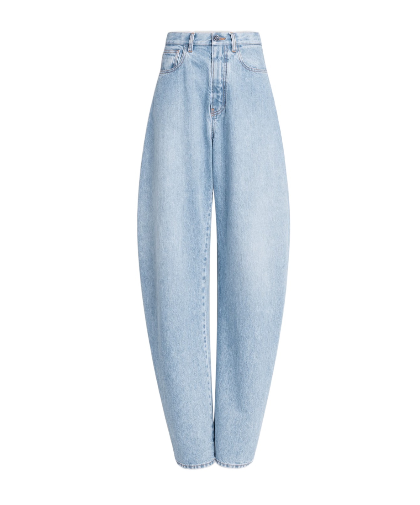 Alaïa Round Denim Pants In Blue