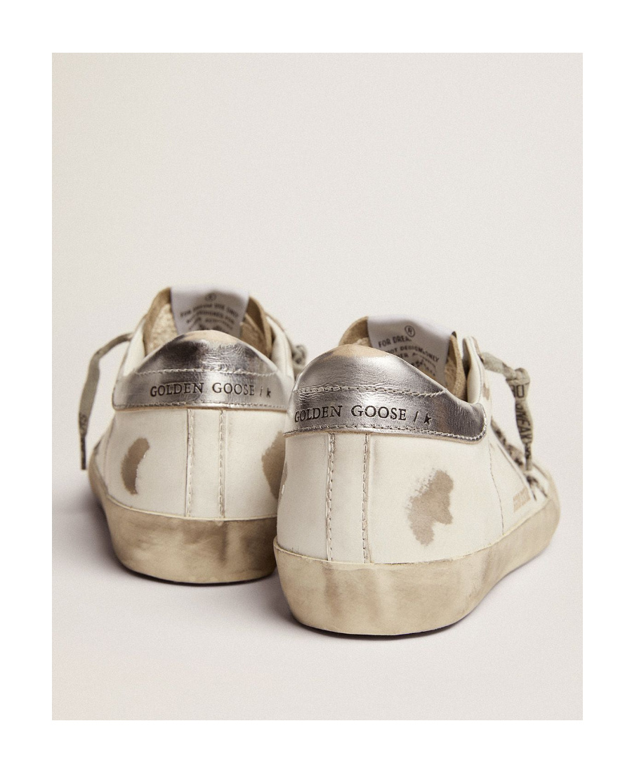 Golden Goose Super-star Sneakers With Silver Laminated Leather Heel Tab And Zebra-print Pony Skin Star