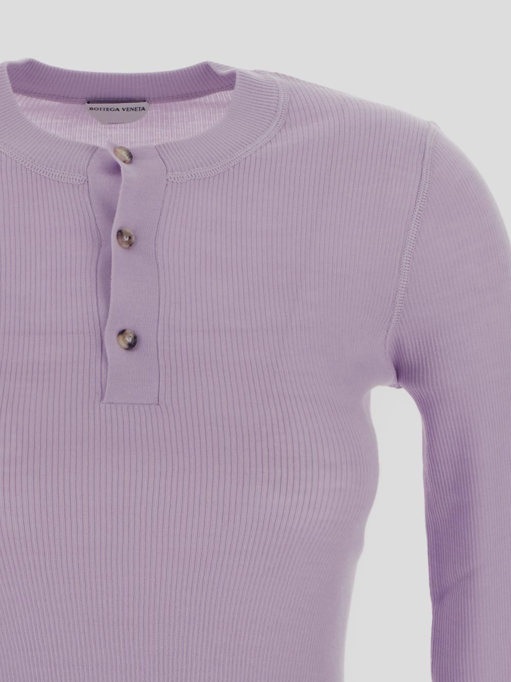 Bottega Veneta Button-up Wool Jumper In Purple