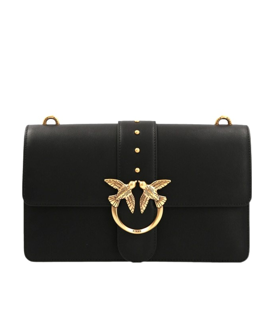 Shop Pinko Mini Love One Crossbody Bag In Black