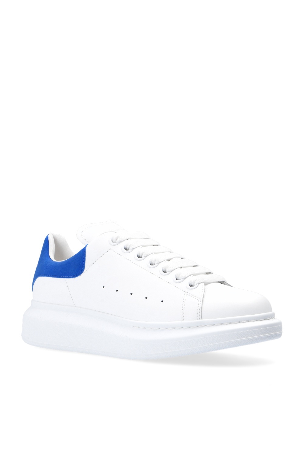 Alexander Mcqueen White And Blue Embossed Classic Sneakers In White